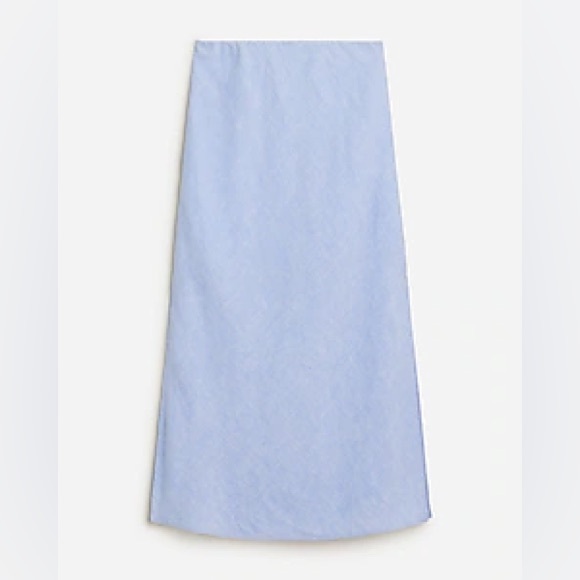 JCrew French Blue Gwyneth slip skirt in linen - Picture 1 of 5